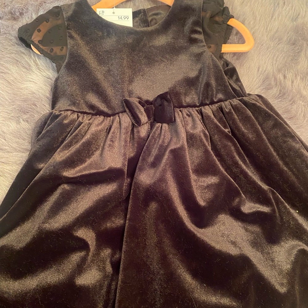 Baby Brand New Black Velvet H&M Dress